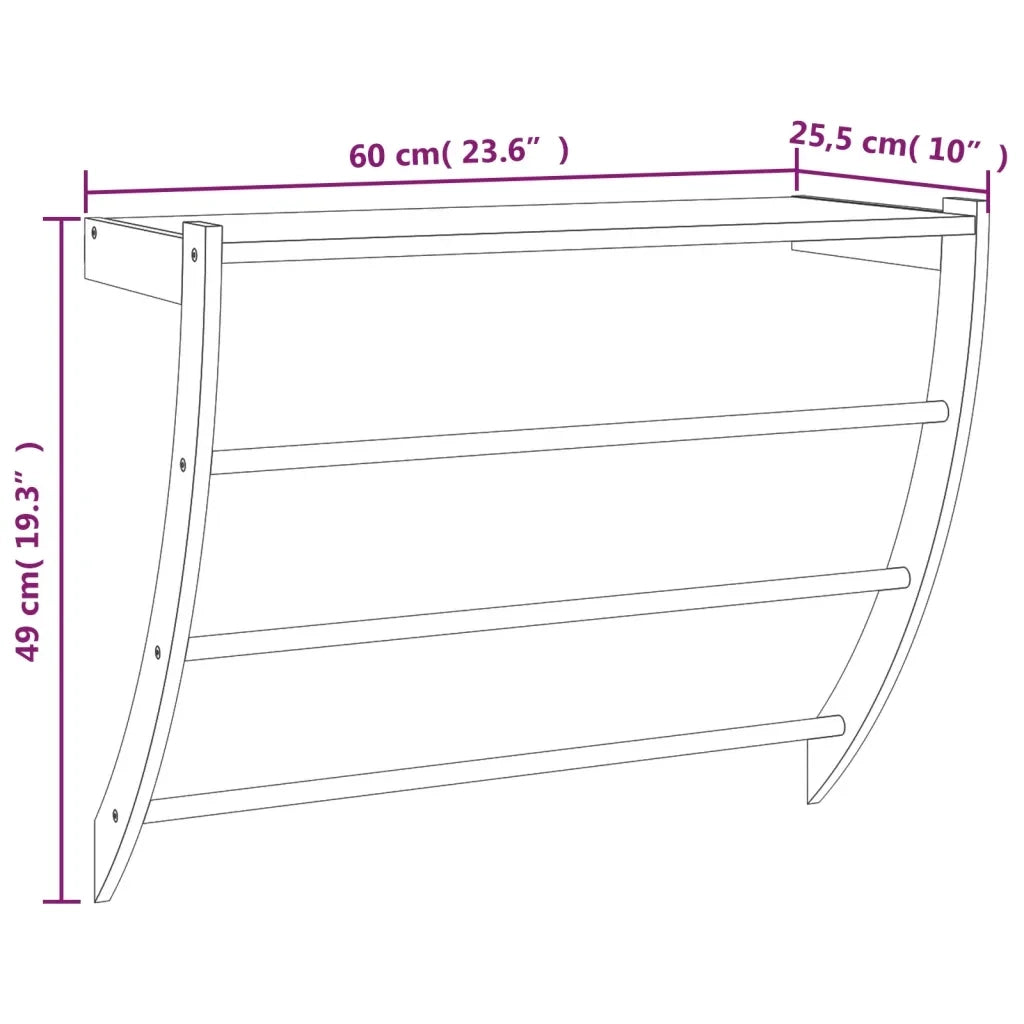Portasciugamani 60x25,5x49 cm in Legno Massello di Noce CFW8481209