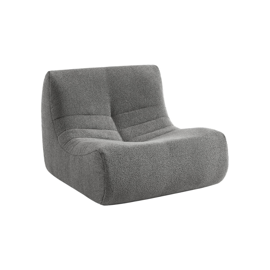 Divano modulare in bouclé, 3 posti, grigio