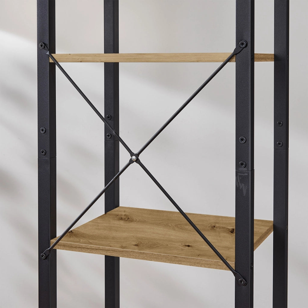 Libreria a colonna industrial artisan oak a 6 ripiani