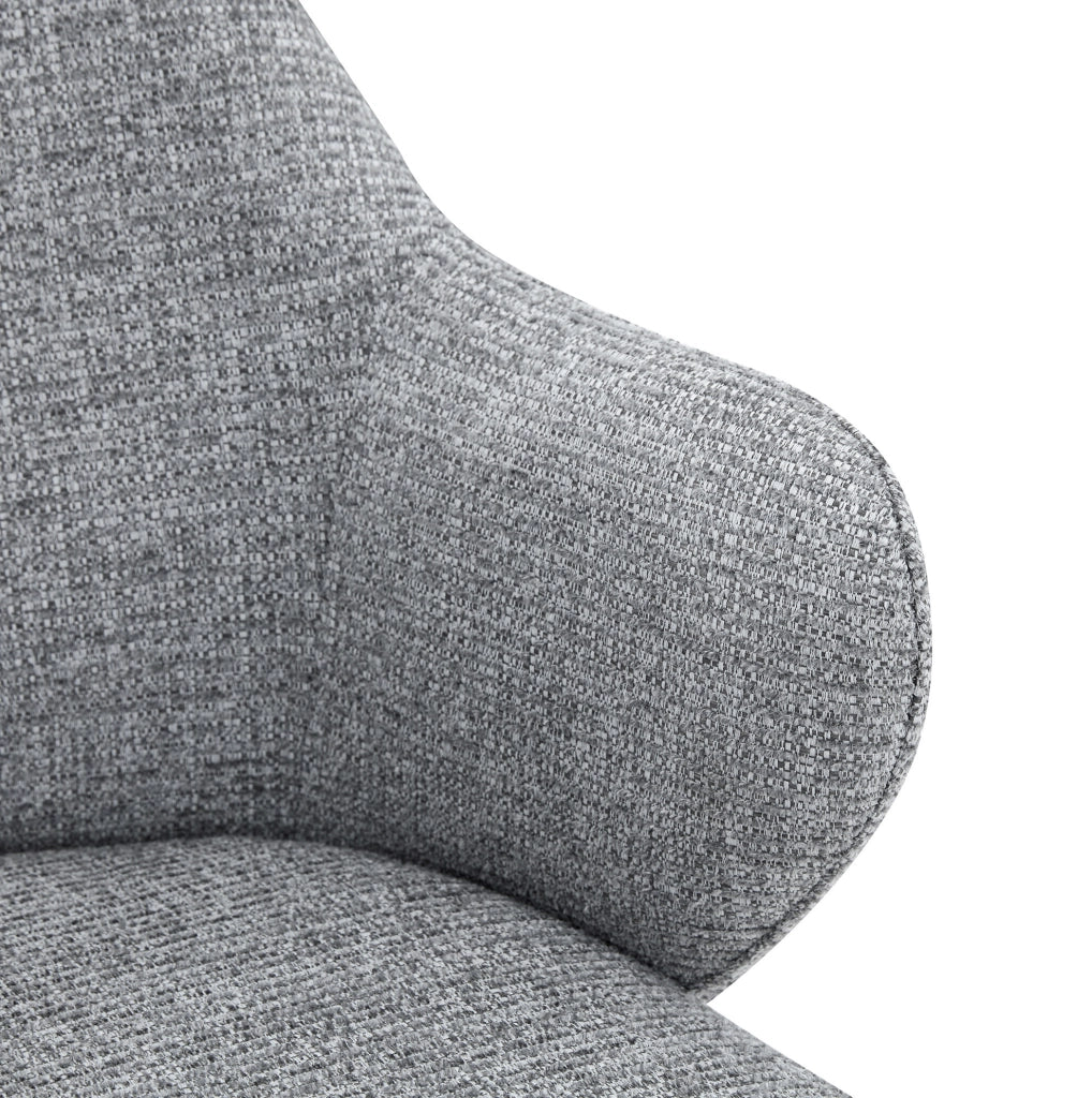Set 2 Sedie da Pranzo in Tessuto Grigio con Gambe in Metallo a Croce, Altezza 83 cm