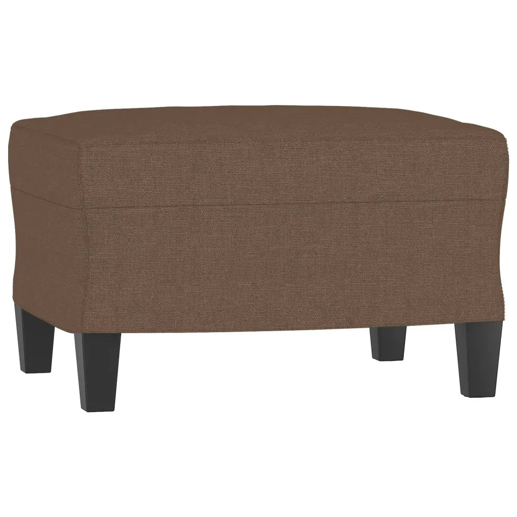 Poltrona con Poggiapiedi Marrone 60 cm in Tessuto