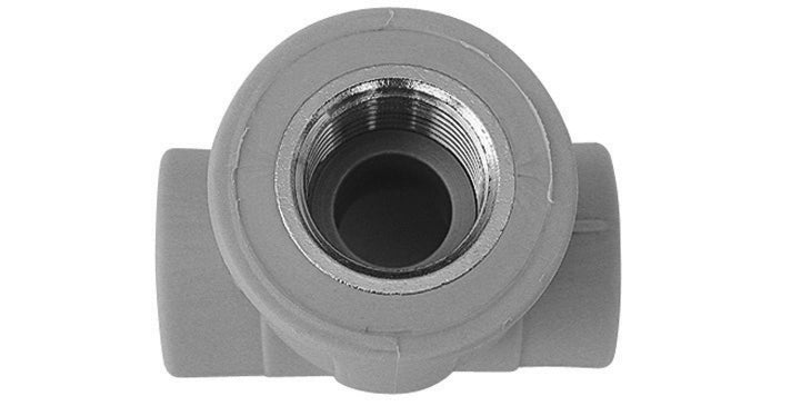 TEE FILETTATO FEMMINA IN POLIPROPILENE- 1/2 x Diam. 20 Grigio- DH- pezzi 1
