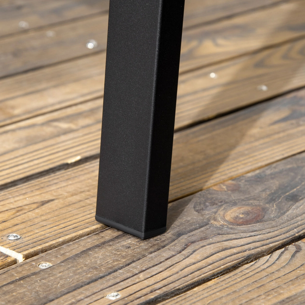 Panchina da giardino 2 posti in acciaio nero 127x63x83 cm