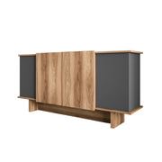 Credenza in legno "Diana" - 180 x 40 x 81 cm - Grigio antracite