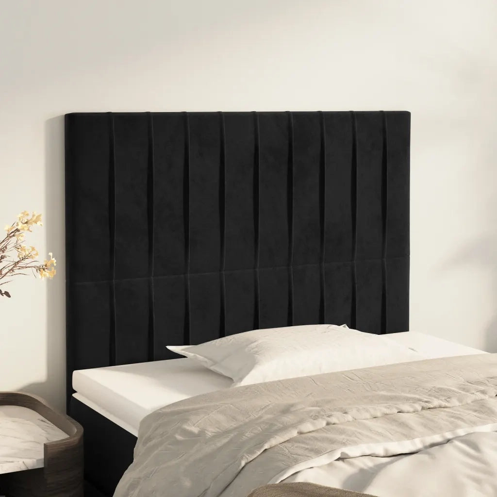 Testiera | Testata Nera 80x5x118/128 cm Velluto
