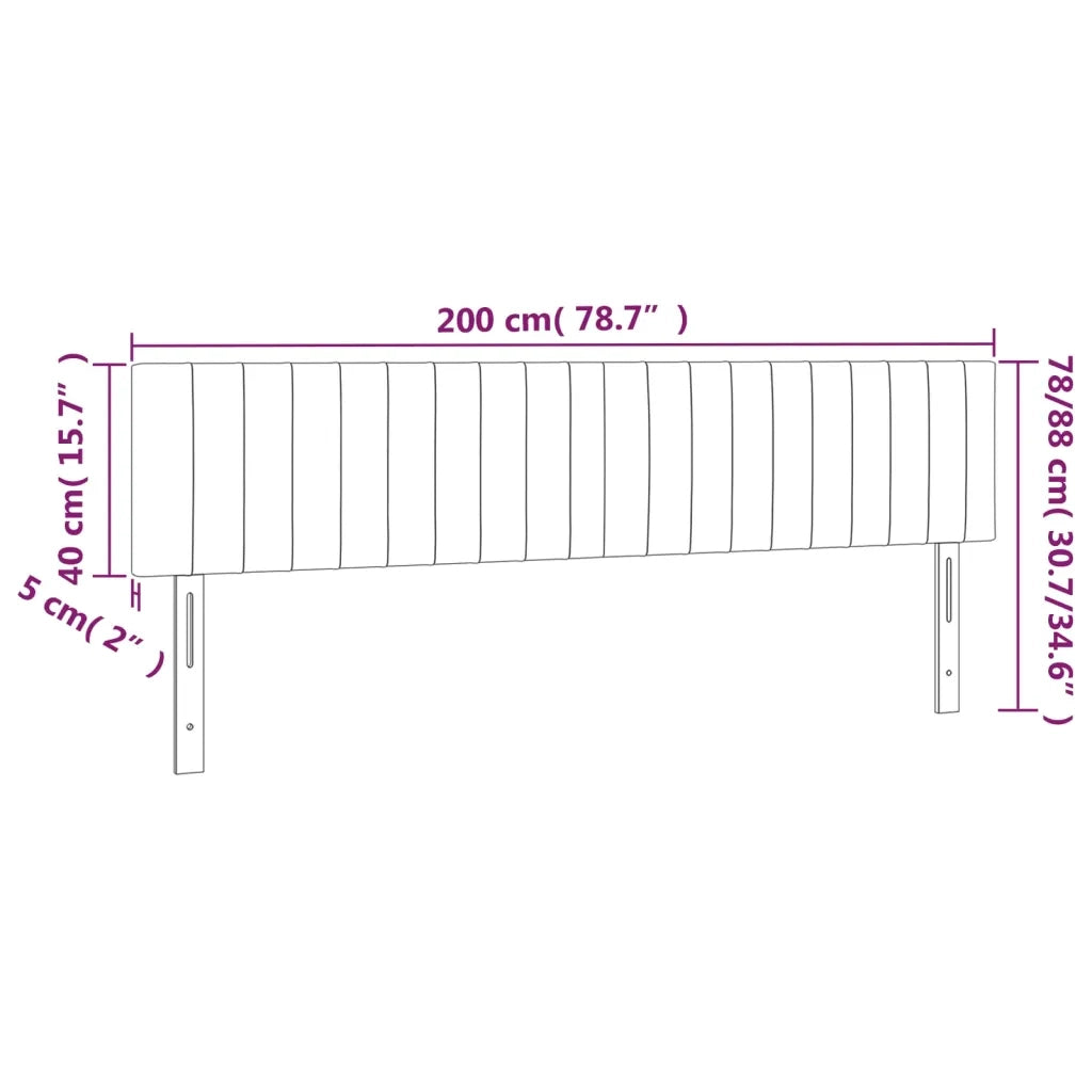 Testiera 2 pz-Set di 2 Testata-Testiera Decorativa Tortora 100x5x78/88 cm in Tessuto 150585