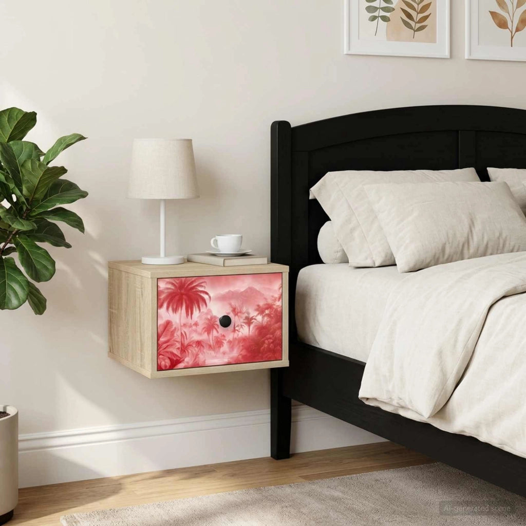 Mobiletto da comodino a parete AACHEN Rovere Sonoma 8007497