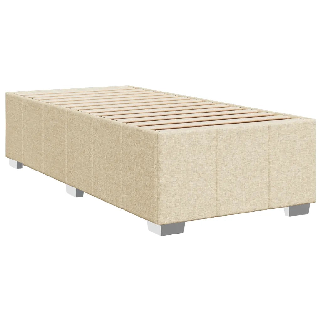 Letto singolo | Letto per adulti | Giroletto a Molle con Materasso Crema 100x200 cm in Tessuto