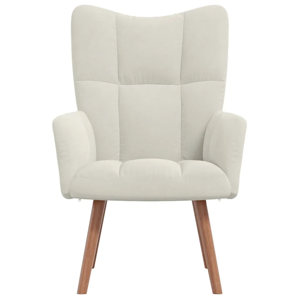 Poltrona | Sedia Relax Bianco Crema Velluto