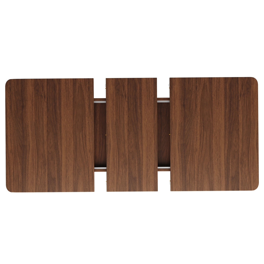 Tavolo allungabile da pranzo con piano estensibile e gambe a V in MDF e metallo 120–160 × 80 × 76.1 cm