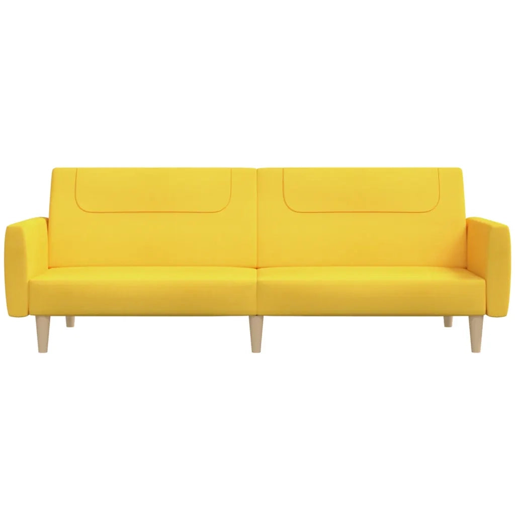 Divano letto | Sof¨¤ letto | Letto singolo a 2 Posti Giallo in Tessuto
