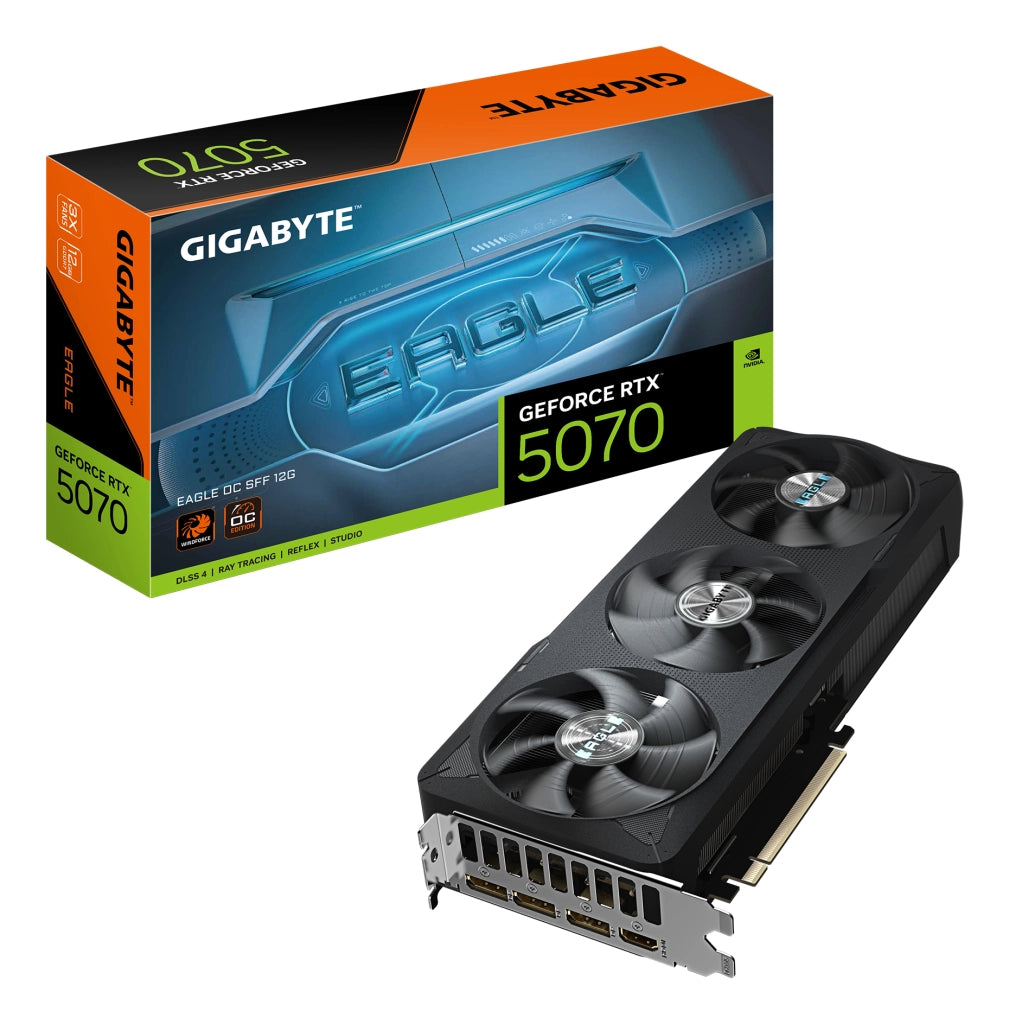 Gigabyte geforce rtx 5070 eagle oc sff 12g scheda grafica - 12gb gddr7, 192 bit, pci-e 5.0, 2587 mhz core clock, 3 x dp 2.1b, 1 x hdmi 2.1b, nvidia dlss 4, gv-n5070eagle oc-12gd - 9VN5070EO-00-G10