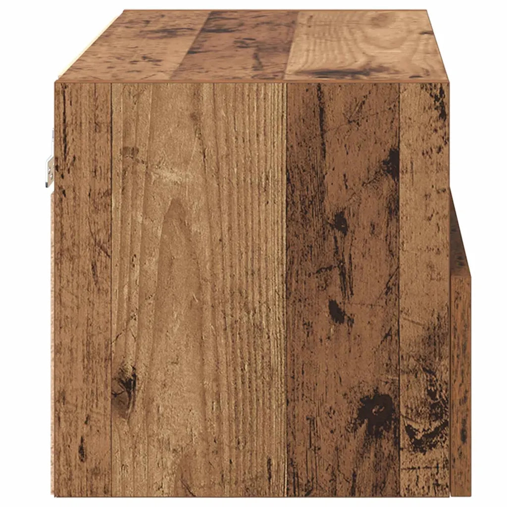 Mobile TV a parete dal design moderno con pratico vano contenitore 60 x 30 x 30 cm legno composito finitura legno anticato 02_0052784