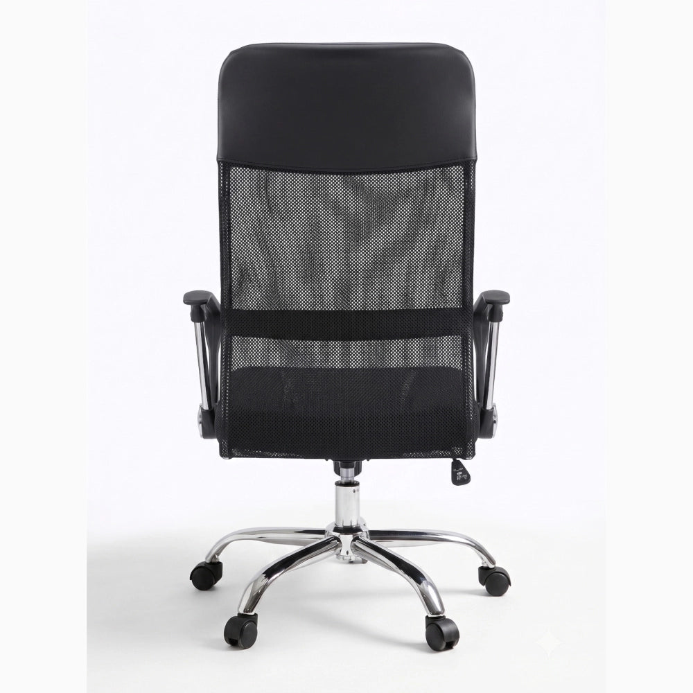 Sedia da Scrivania Ufficio ergonomica direzionale imbottita Schienale a rete Nera NEW YORK