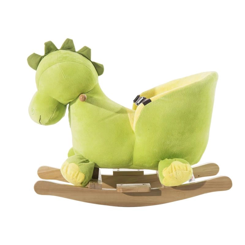 DRAGO A DONDOLO IN LEGNO PER I BAMBINI VERDE E GIALLO