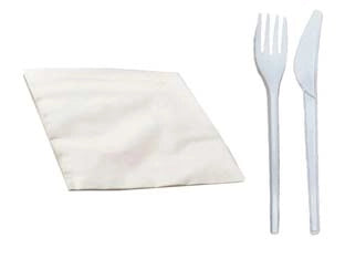 POSATE CON TOVAGLIOLO SET 3 PZ.100 CPLA - 5 confezione XTRA