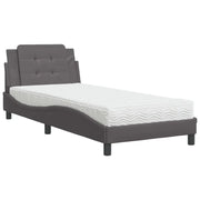 Letto singolo | Letto per adulti | Giroletto senza Materasso Zadar Grgio 80x200 cm in Similpelle