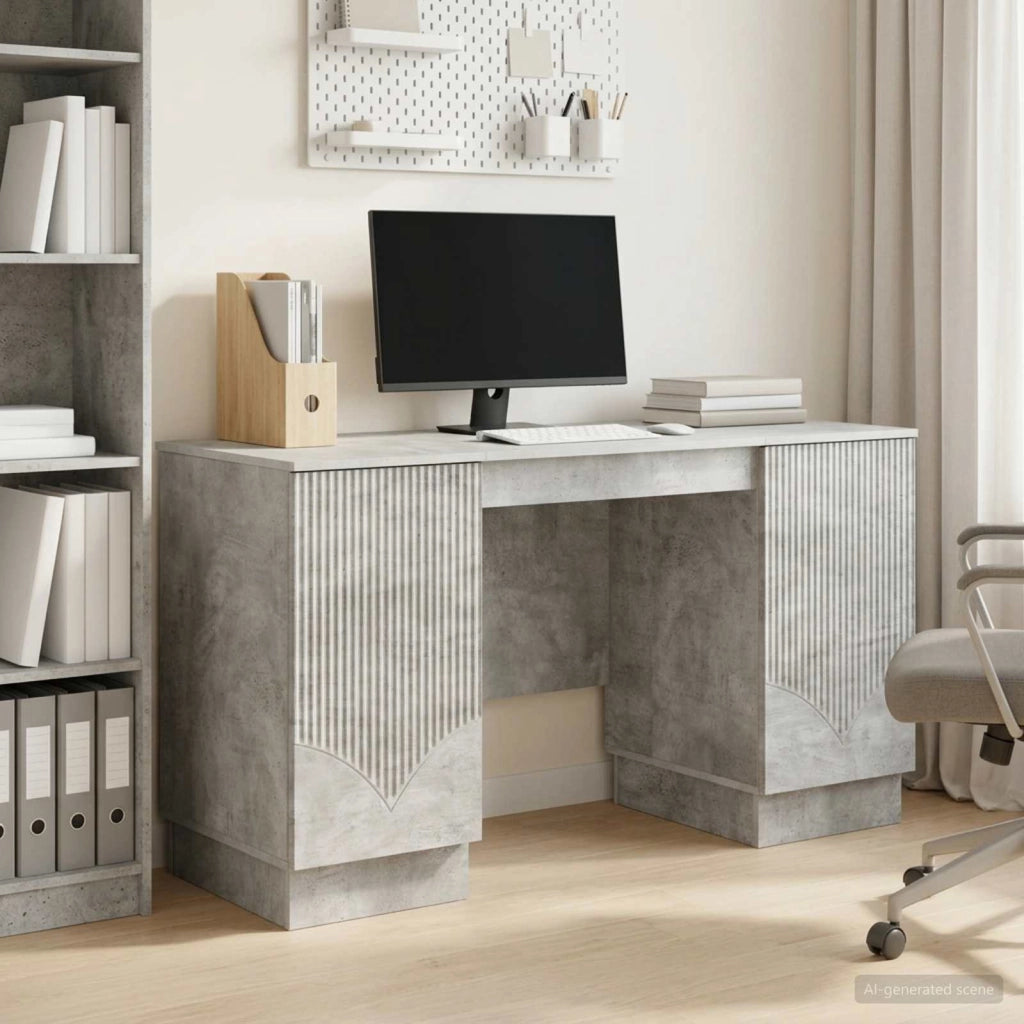 Scrivania Grigio Cemento 142,5 x 50 x 75 cm 3414624