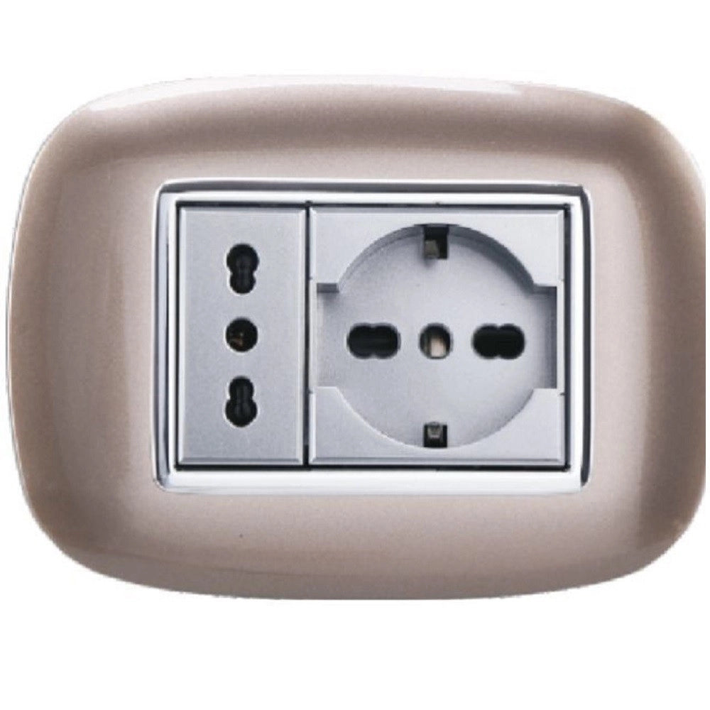 Trade Shop - Placca Oval 3 4 6 Moduli Colore Bronzo Compatibile Con Bticino Axolute -