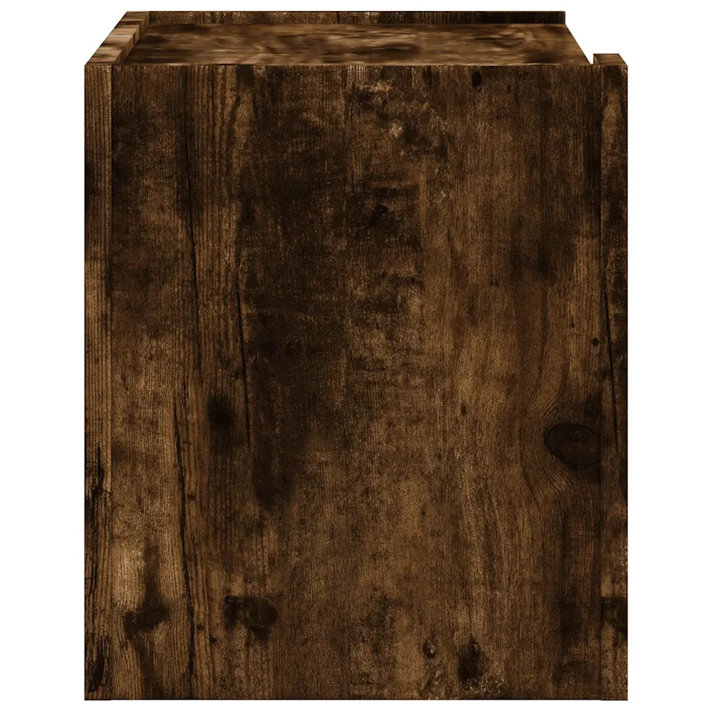 Comodini a Muro 2 pz-Set di 2 Tavolino da notte Rovere Fumo 45x30x35 cm 906308