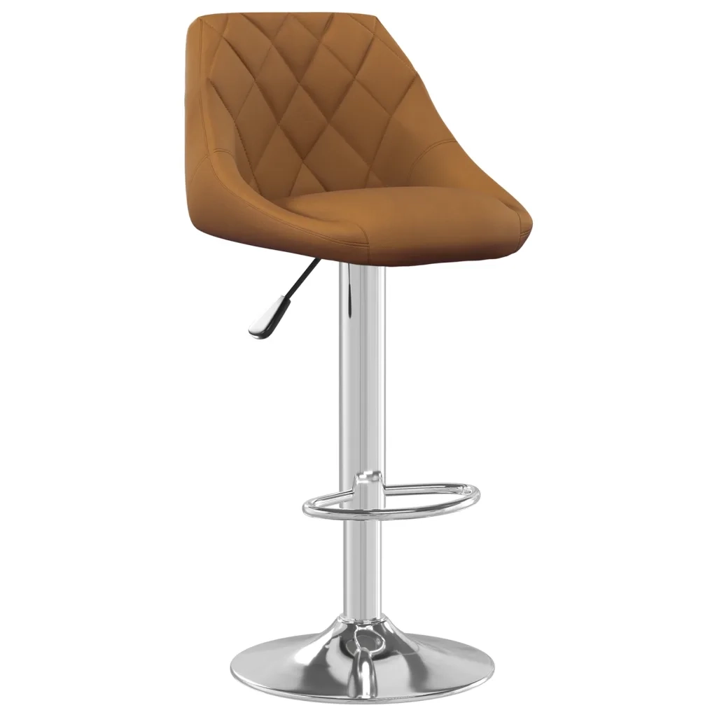 Sgabello da Bar Marrone in Velluto 335292