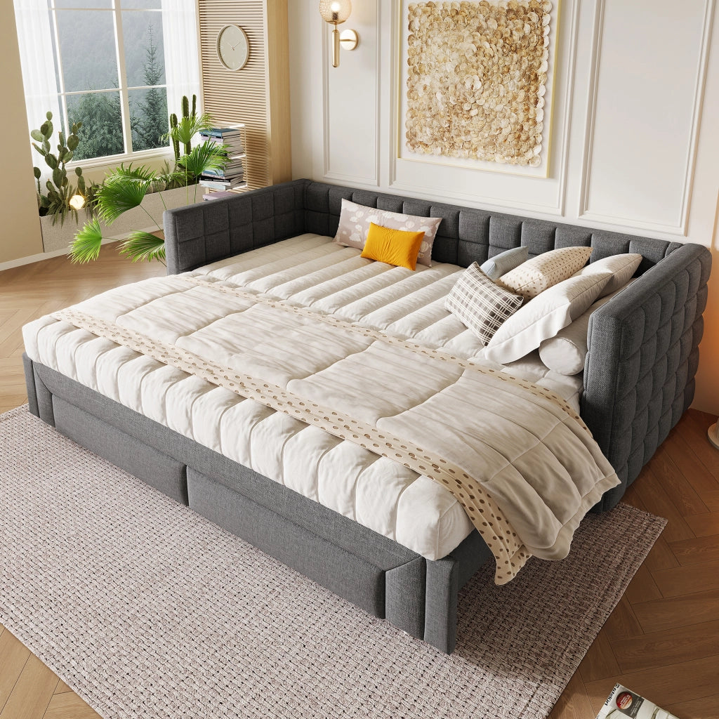 letto divano velluto grigio 90 x 200 cm