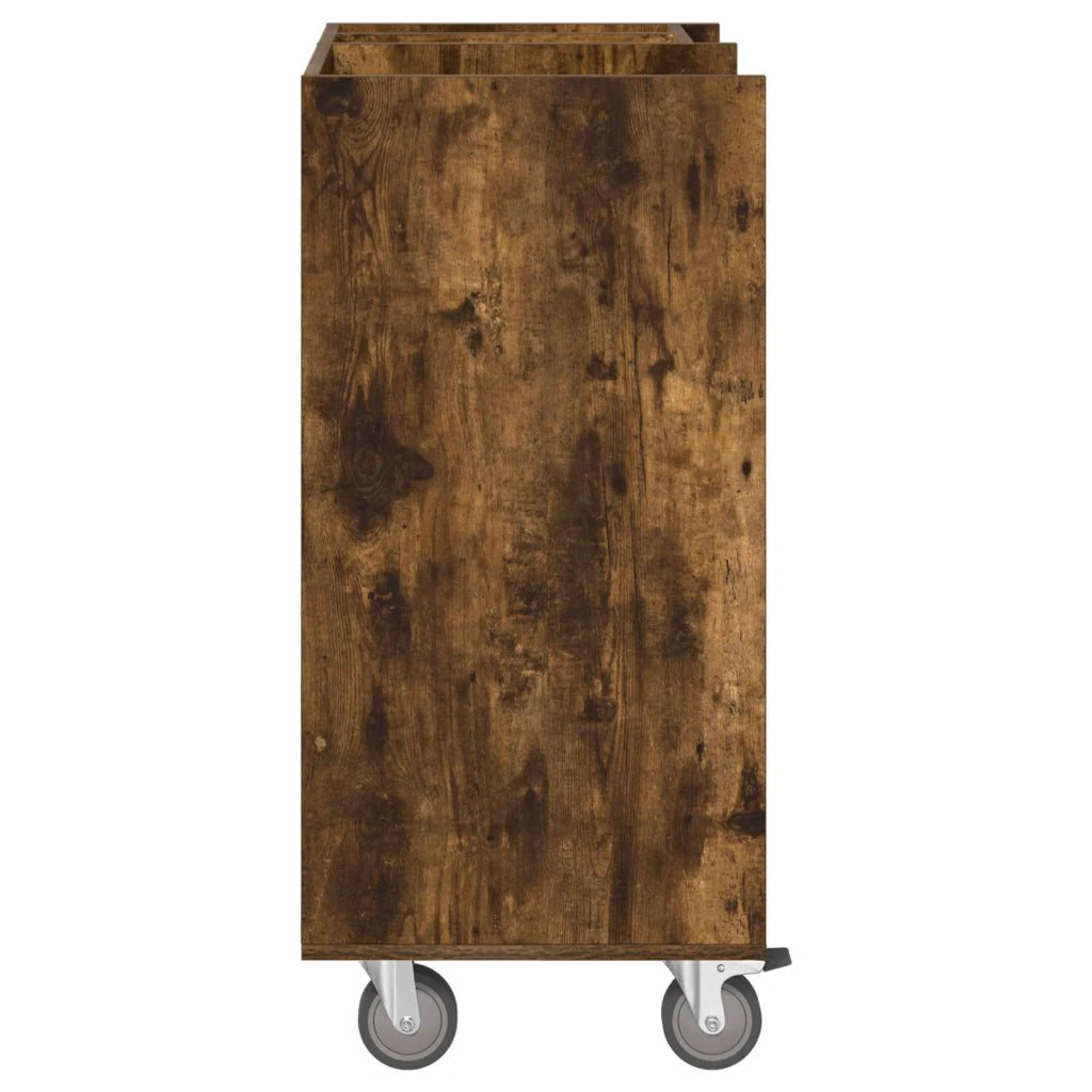 Armadio da golf rettangolare moderno con ruote 65 x 45 x 98 cm grande spazio di archiviazione in legno rovere fumo 02_0055053