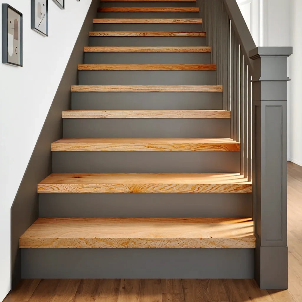 Gradini 8 pz | Tappetini per scale autoadesivi Marrone Chiaro 100x25x2 cm Legno Massello Rovere