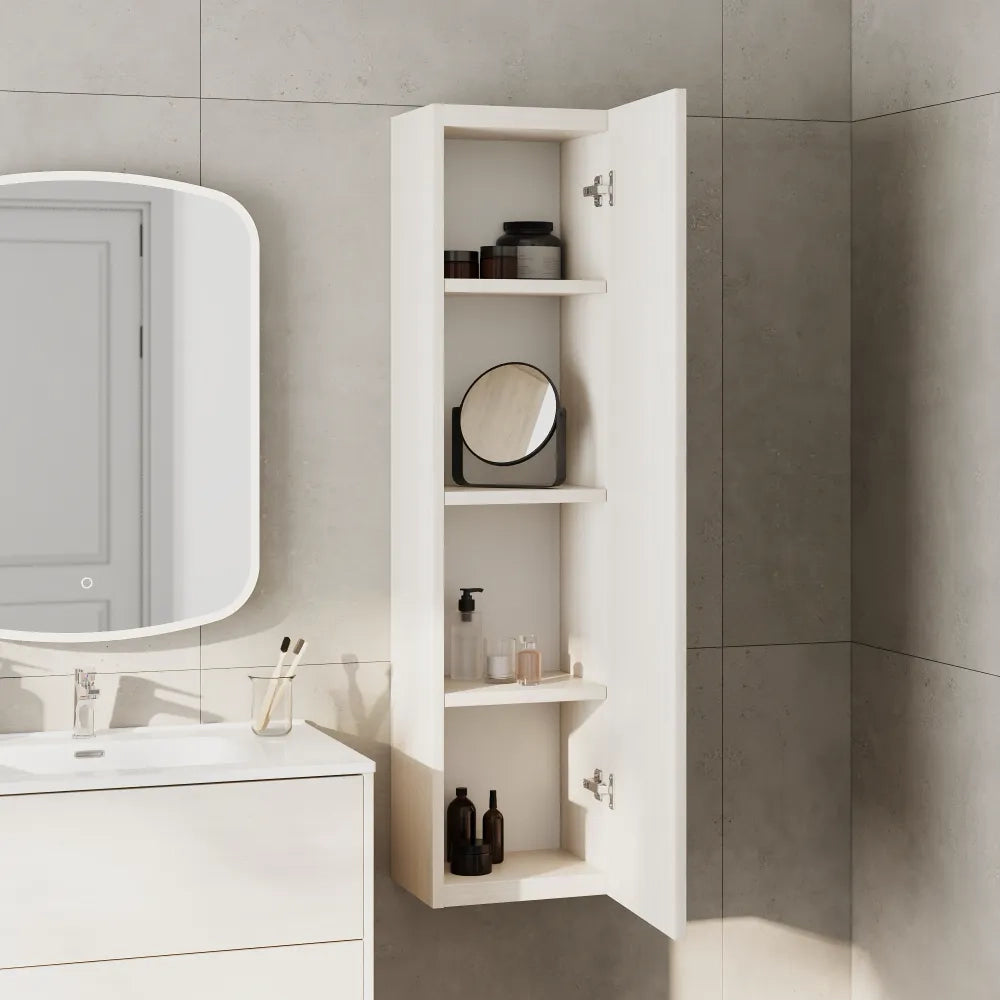 Colonna bagno sospesa 137cm frassino apertura push&pull reversibile | Yaku