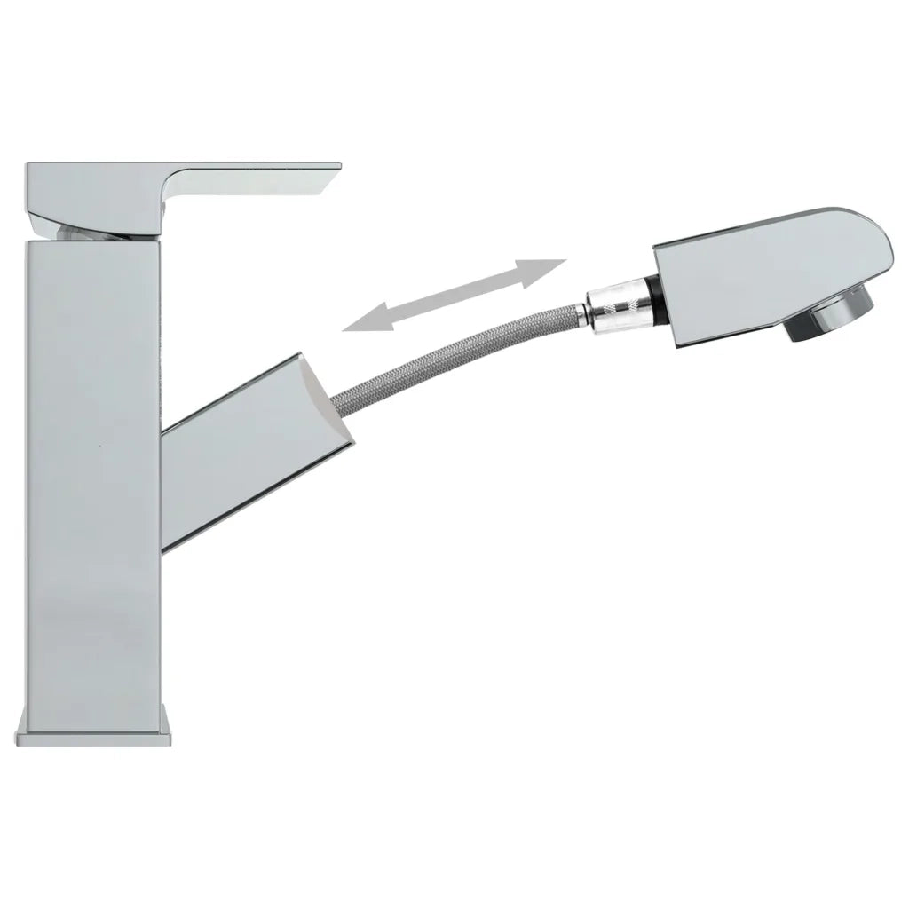Rubinetto Lavabo da Bagno Estraibile Finitura Cromo 157x172 mm 149075