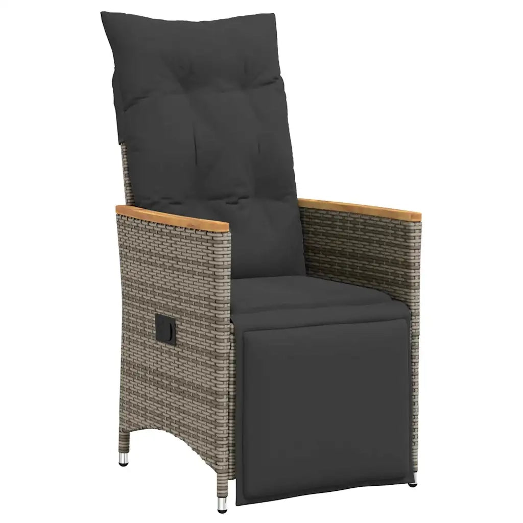 Set da Pranzo per Giardino con cuscino 5 pcs Grigio polyrattan 3379627