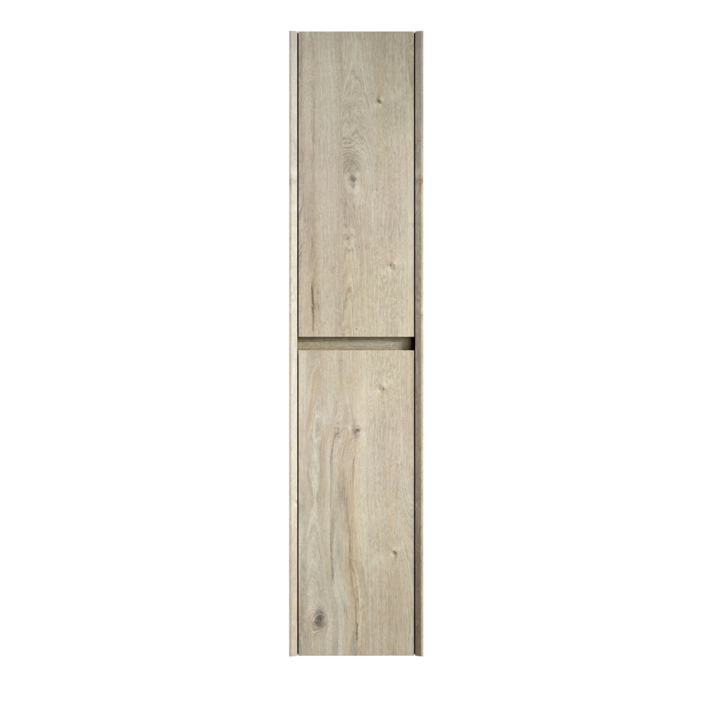 Mobile pensile da bagno a 2 ante; altezza 140 cm; in multistrato color bianco sporco