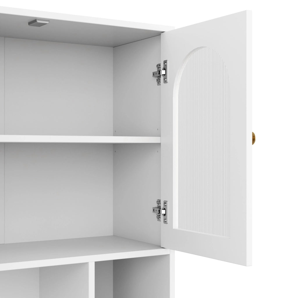Credenza alta con ante in acrilico e luce LED controllabile