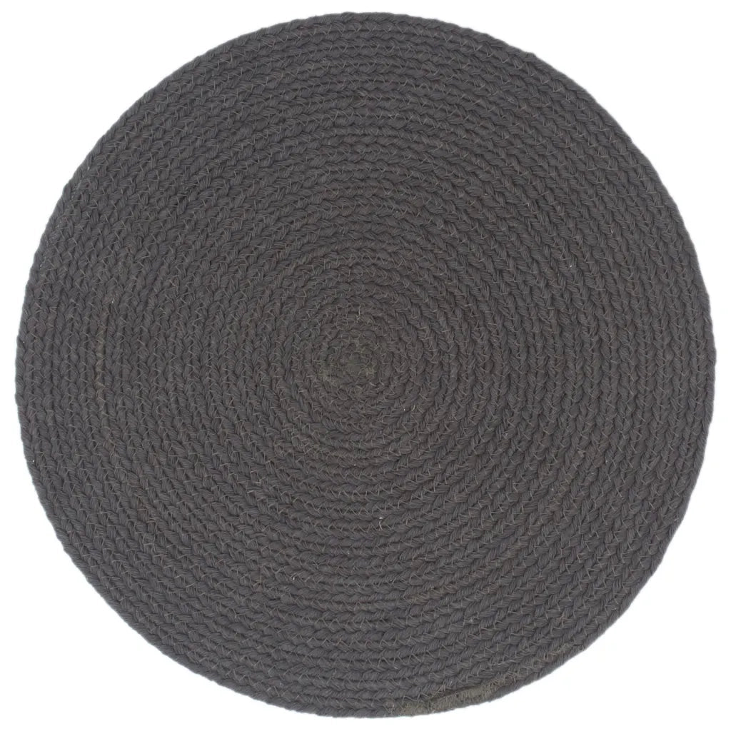 Tovagliette 6 pz Grigio Scuro Neutro 38 cm Rotonde in Cotone CFW3367498