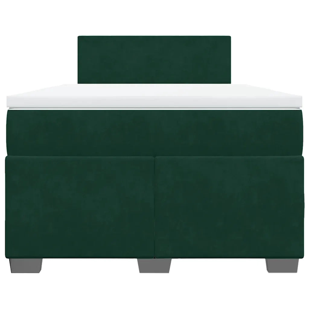 Giroletto a Molle con Materasso Verde Scuro 120x190 cm Velluto 3286255