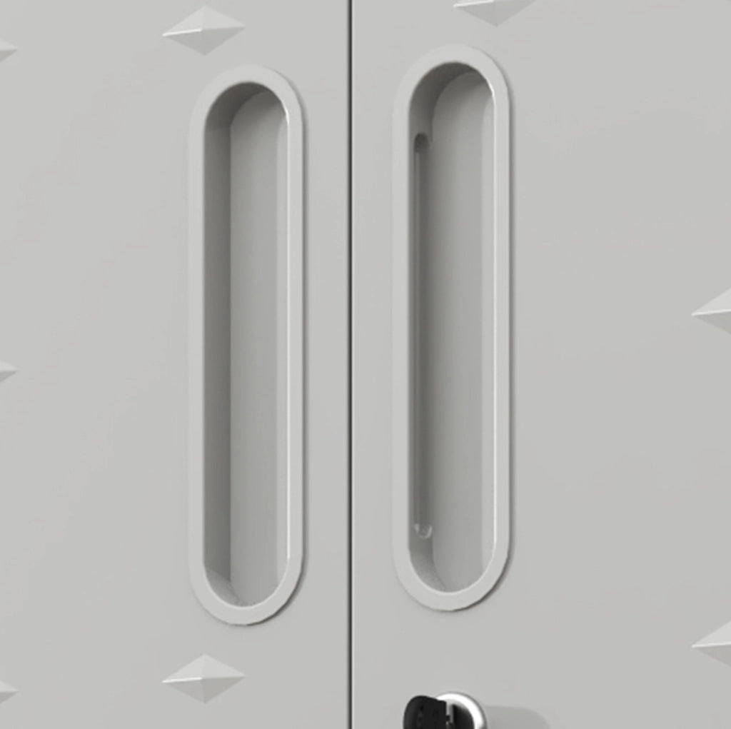 Armadio porta attrezzi in metallo da parete con serratura, 75 × 77 × 30 cm, grigio, con 1 ripiano e 1 cassetto aperto per garage e ufficio