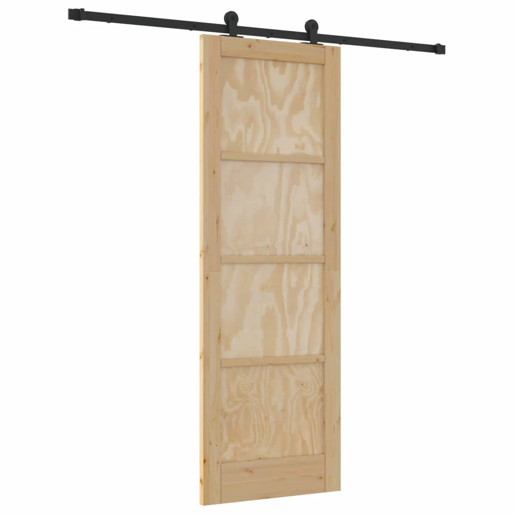 Porta scorrevole Naturale e Nero 73,5 x 211 cm 3445459