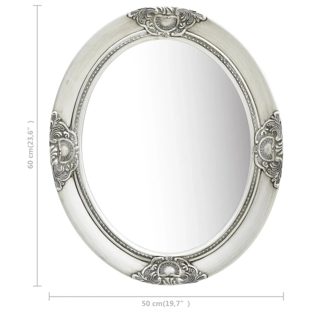 Specchio da Parete Stile Barocco 50x60 cm Argento 320350