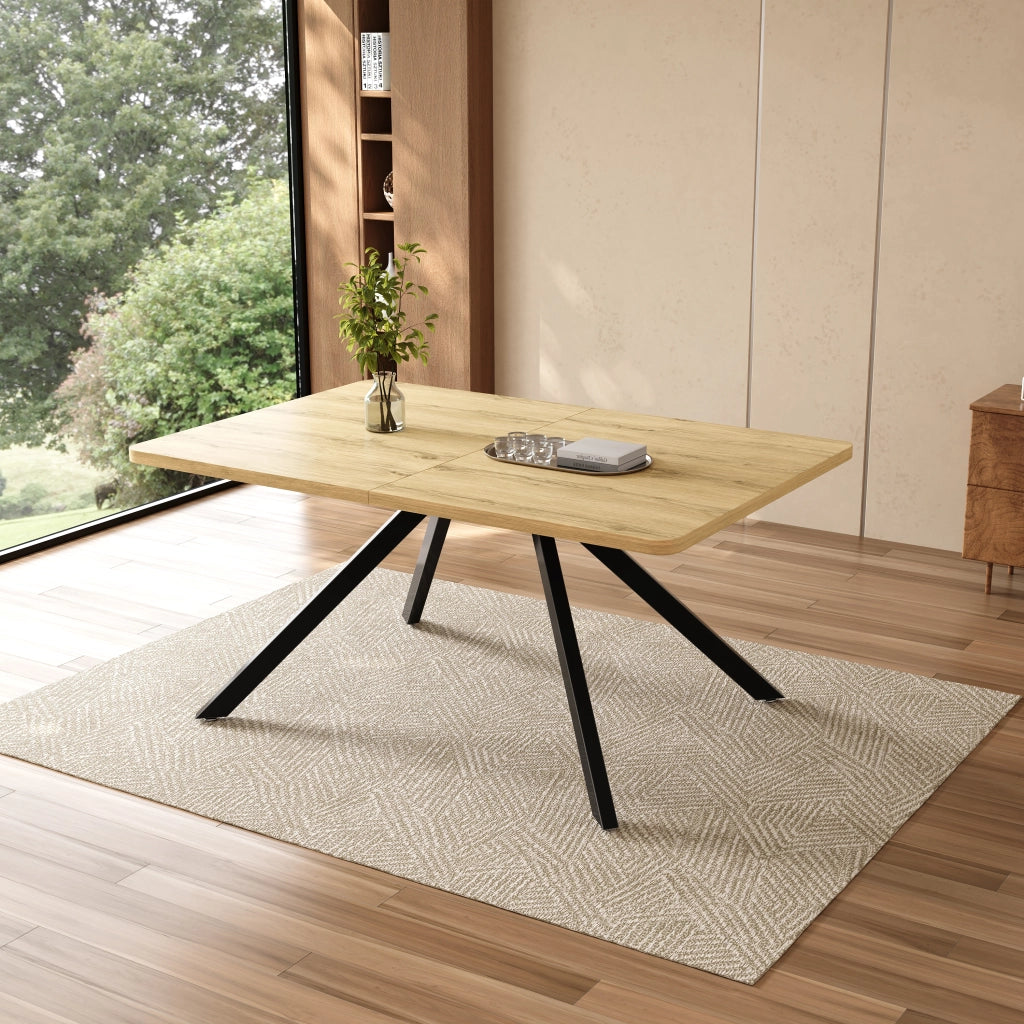 Tavolo da pranzo allungabile 160/200/240 x 90 cm in MDF effetto rovere