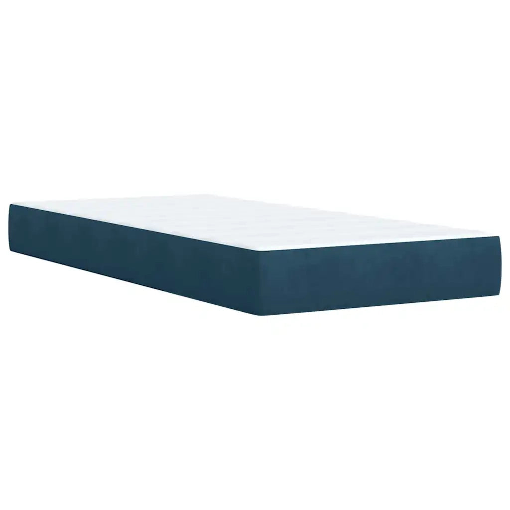 Giroletto a Molle con Materasso Blu Scuro 80x200 cm in Velluto 3292206