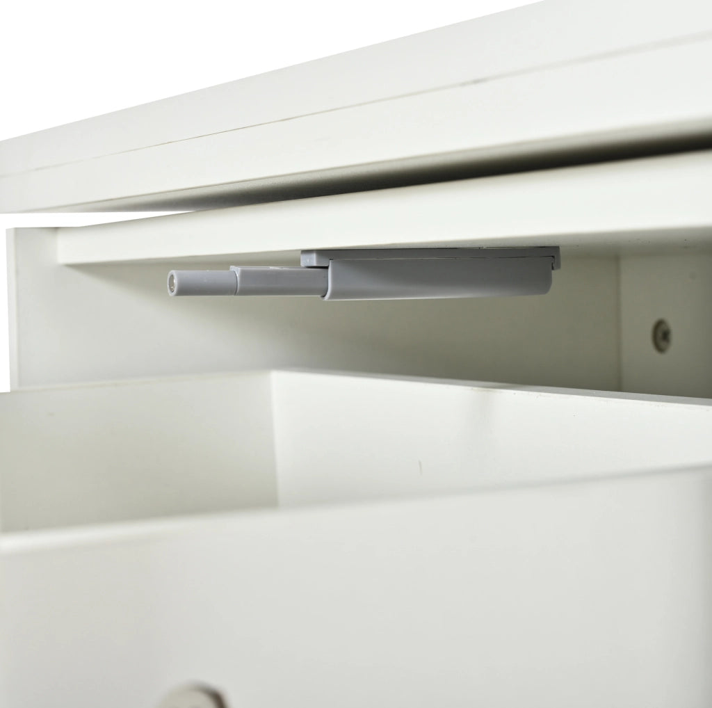 Tavolino da salotto elevabile 100x50 cm con 4 cassetti e ruote bianco HOMVRA