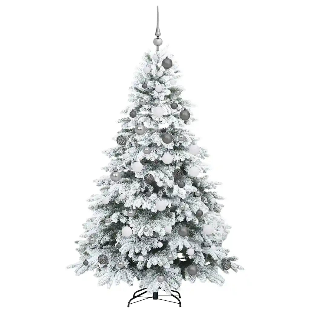 Albero di Natale | Decorazioni natalizie artificiale con 300 LED Bianco 180 cm PE e PVC