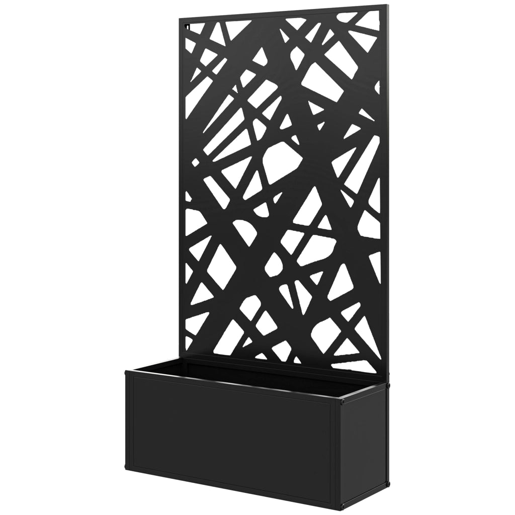 Fioriera Rialzata con Spalliera ¨C zephmum ¨C Nero 61x23x113 cm