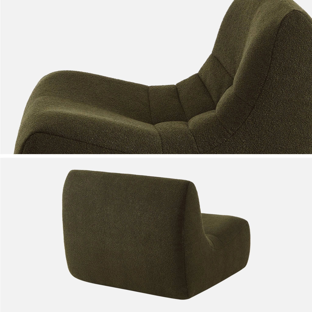 Divano modulare boucle, 2 posti, kaki