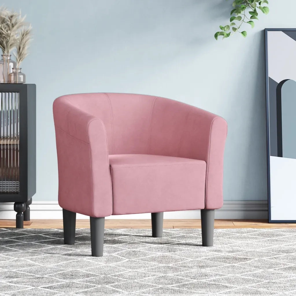 Divano Sedia-Poltrona Cabriolet Rosa in Velluto 285407