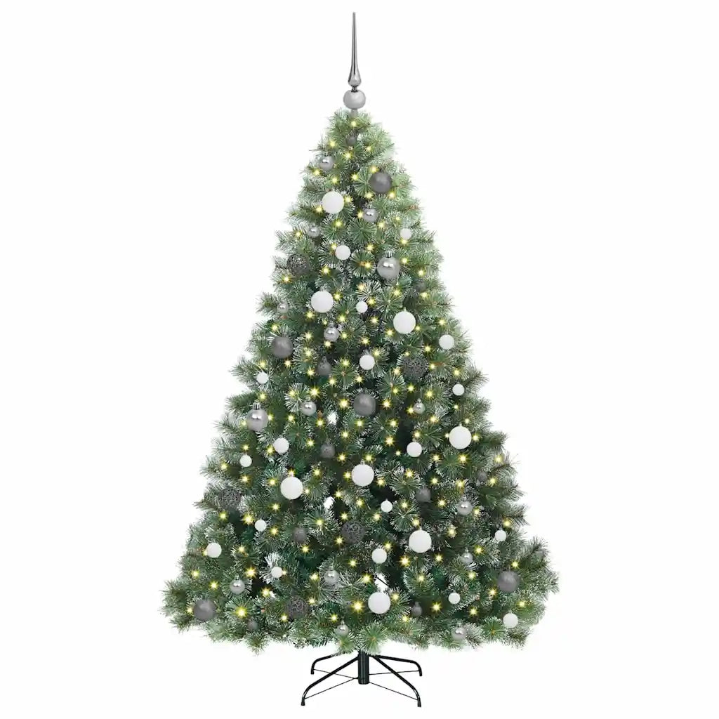 Albero di Natale artificiale con 300 LED Verde 180 cm PE e PVC