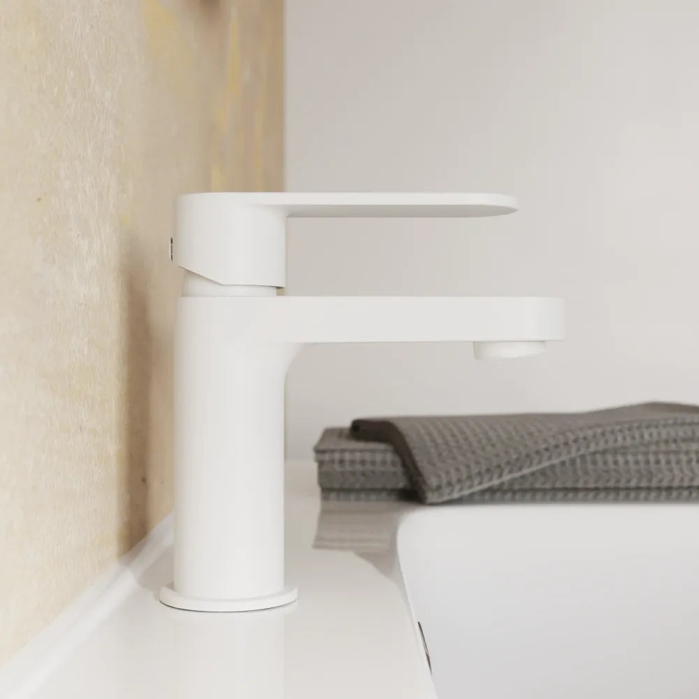 Set miscelatori lavabo 13cm bidet miscelatore esterno doccia bianco opaco | Margot