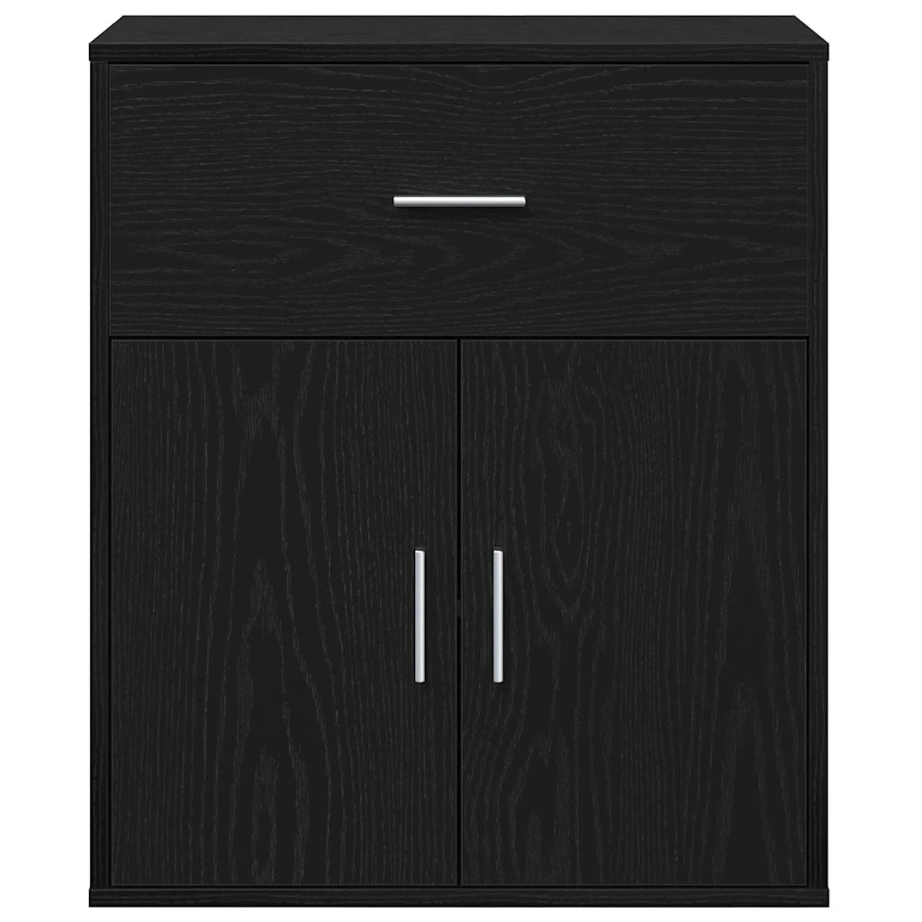 Credenza | Madia | Buffet da pranzo | Armadio da pranzo Rovere Nero 60 x 31 x 70 cm Legno multistrato