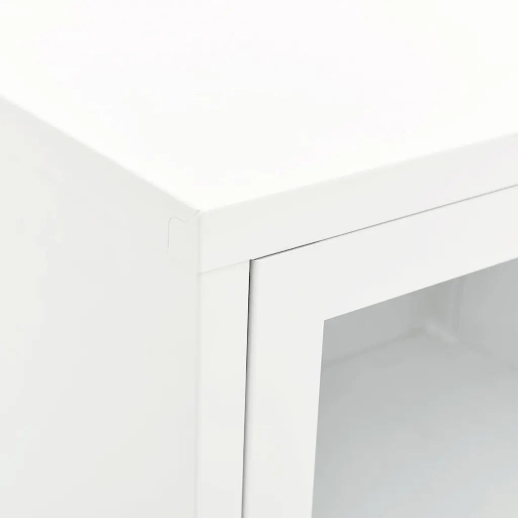 Mobile TV-Credenza TV-Console TV Bianco 90x30x44 cm in Acciaio e Vetro