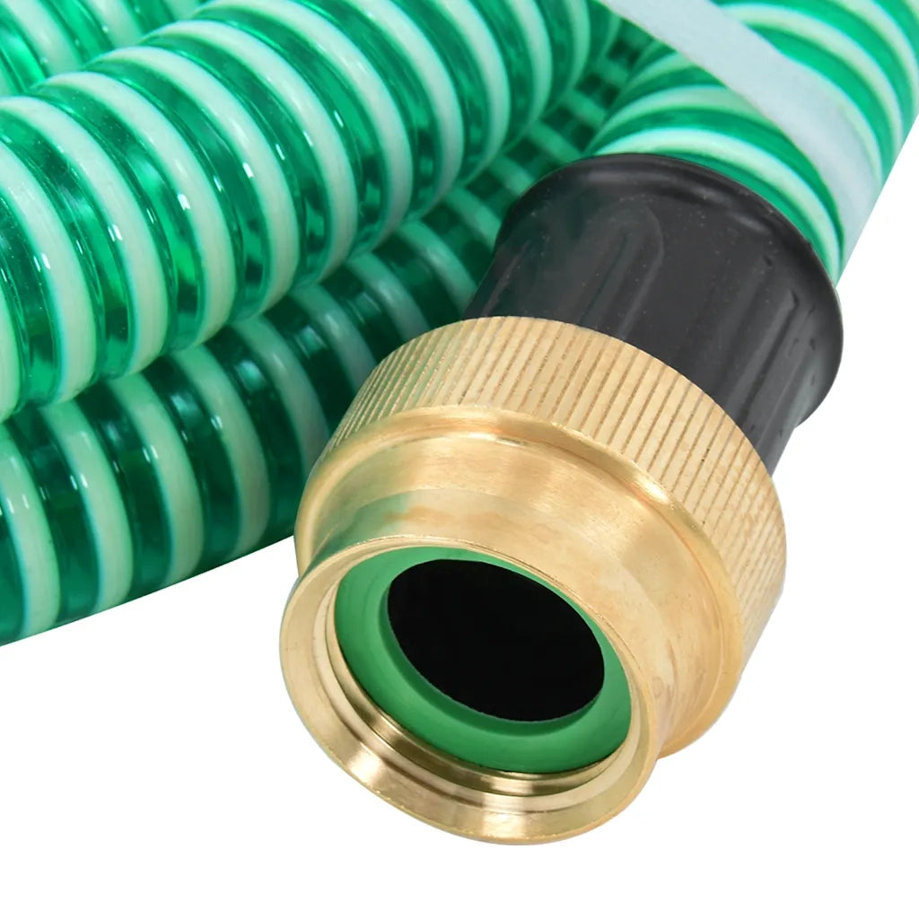 Tubo di Aspirazione con Raccordi in Ottone Verde 1,1" 3 m PVC CFW9925436